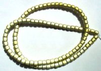 16 inch Strand of 4x4mm Yellow Miracle Beads